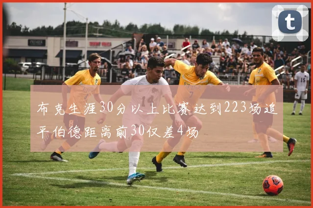 布克生涯30分以上比赛达到223场追平伯德距离前30仅差4场